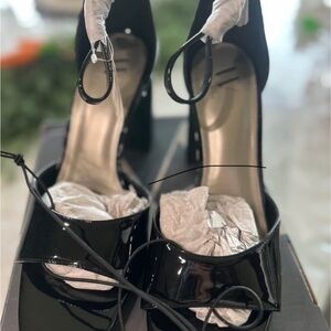 Worthington Black Stiletto Heels with Ankle Strap
